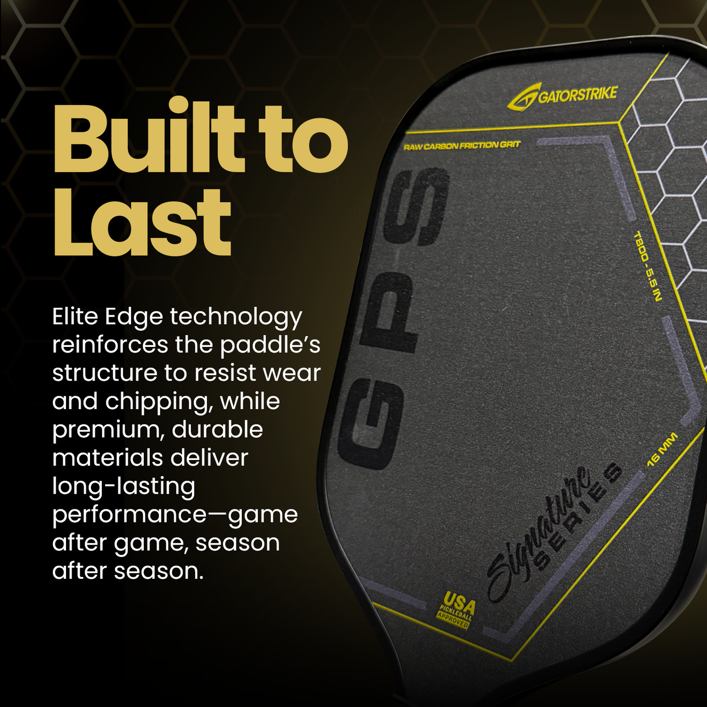 Gold Pro Control T700 (16mm) Raw Carbon Fiber Weave Grit
