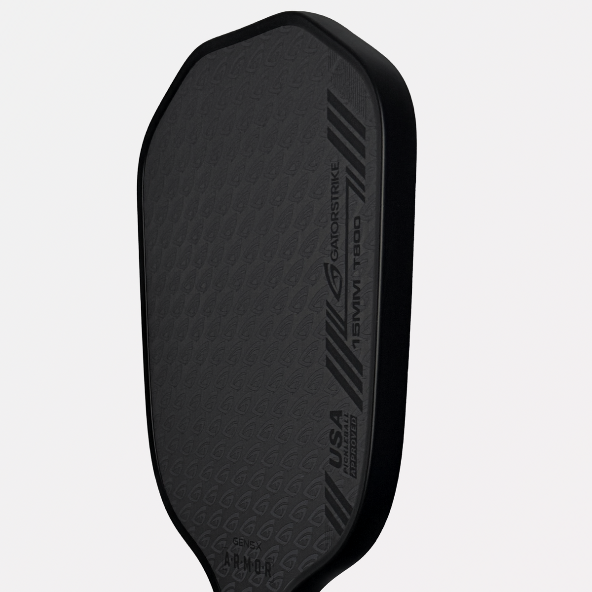 GatorStrike A.R.M.O.R Blackout — 15mm Raw Carbon Spin Pickleball Paddle